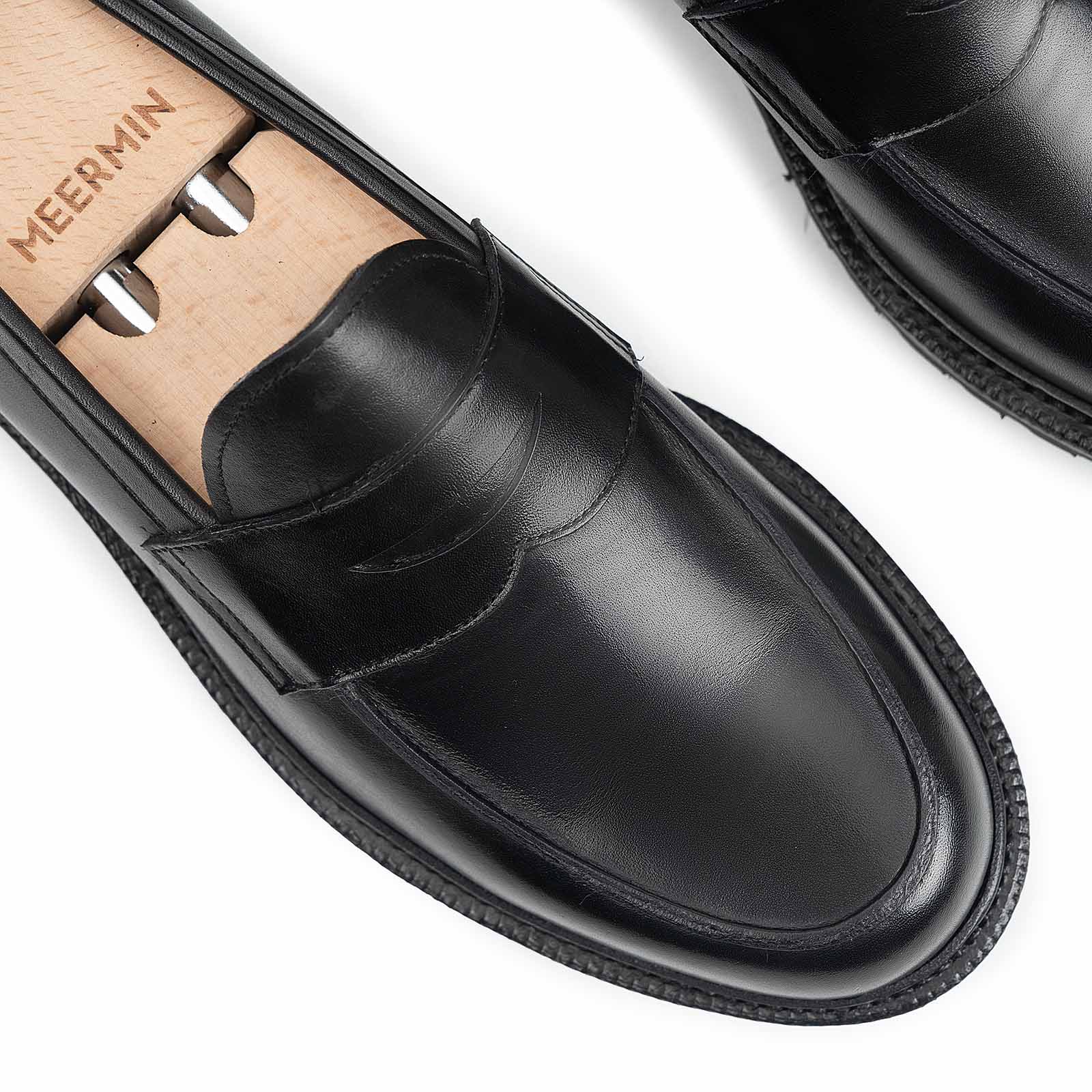 MEERMIN (メルミン）コードバン革 ドーバー ビジネスシューズ 514622 - BLACK CALF - E – Meermin Shoes - North America