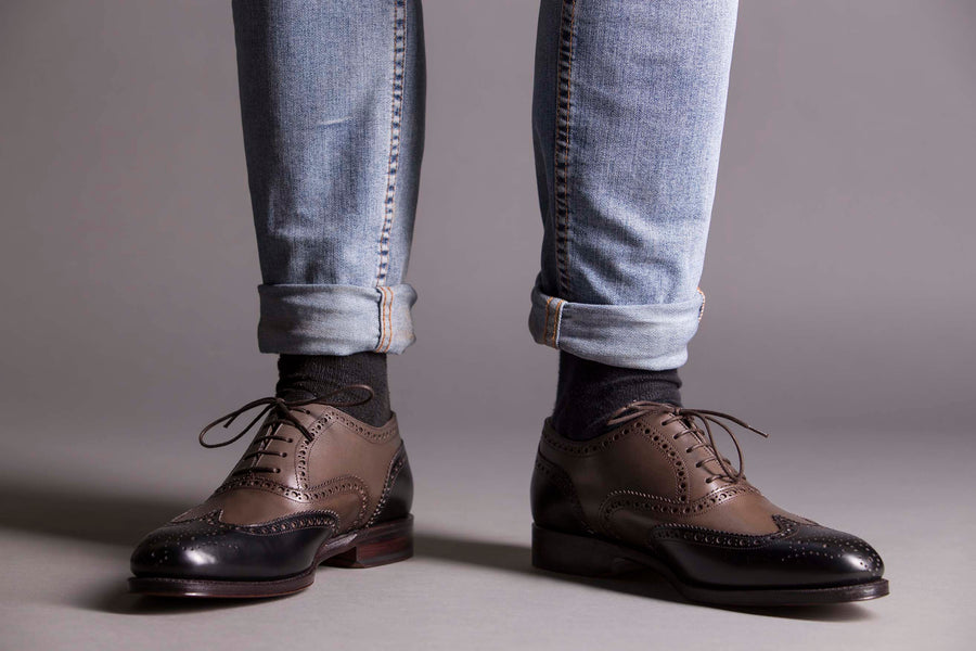 101509 - BLACK CALF & CLOUD VINTAGE CALF - E