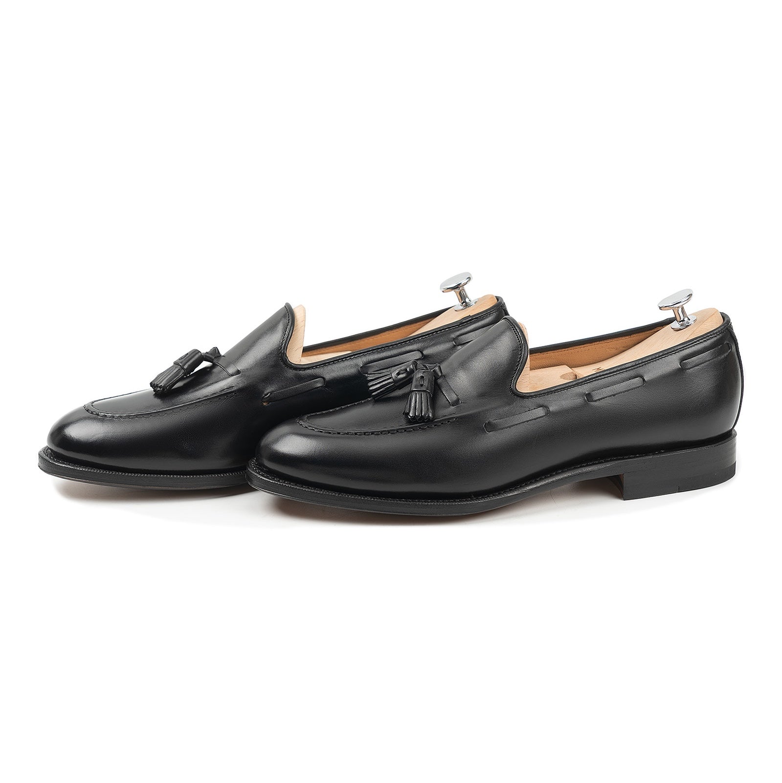 Cable&co Elegant Black Tassel Loafers size 11.5 pre owned good condition Allen Edmonds CODY Black Leather Woven Kiltie Tassel Loafer  main image 4